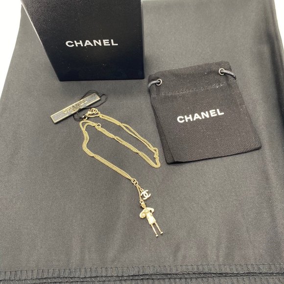 CHANEL Jewelry Chanel Coco Mademoiselle Figurine Pendant Gold Tone